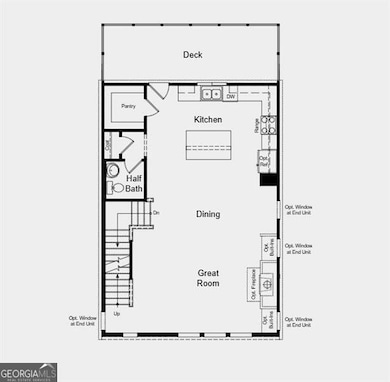 Main Level Floor Plan - Additional highlights include: laminate stair treads
