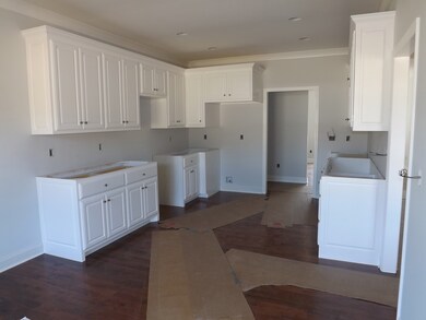 This is a view of the kitchen from the Breakfast Room. Hardwood floors continue through the kitchen.  