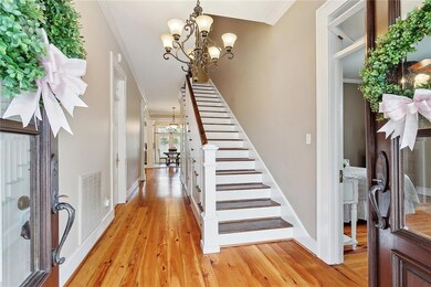 Beautiful Front Door Entry with Solid Oak Wood Sta