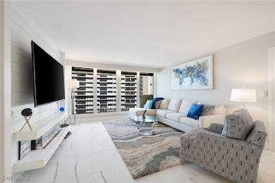 View of tiled living room