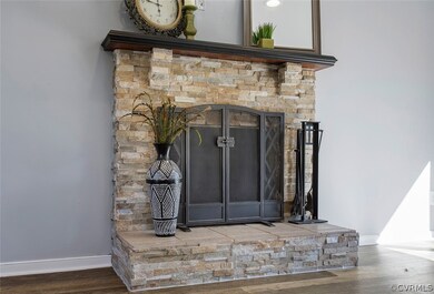 BEAUTIFUL STONE FIREPLACE