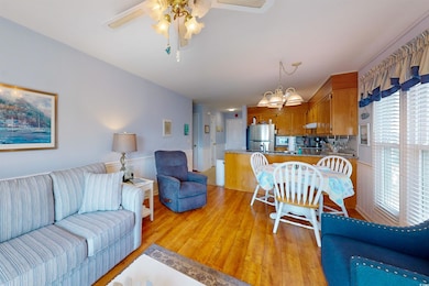 Living room featuring light wood finished floors a
