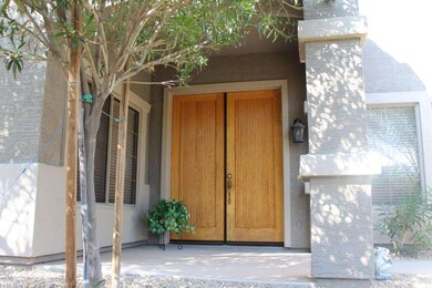 Covered Front Porch with double door ent