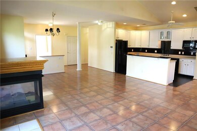 Open Concept living area with gas fireplace