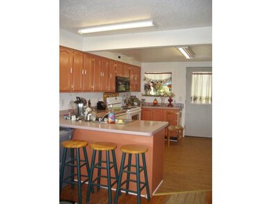Painted cupboards.