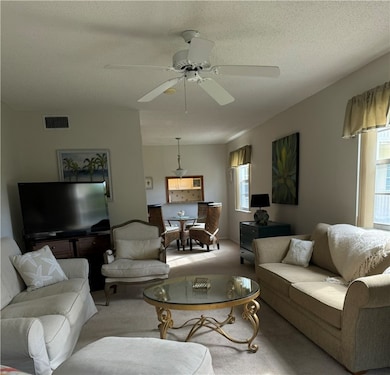 Living room from lanai end, looking back towards t
