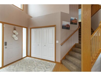 The spacious entryway offers a large coat closet a