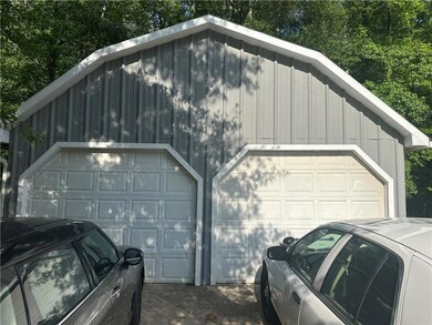 View of detached garage