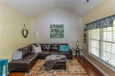 Family room with vaulted ceilings