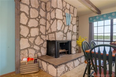 Lots of space around the fireplace hearth...