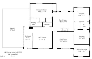 102 Hillcrest Drive Sketch