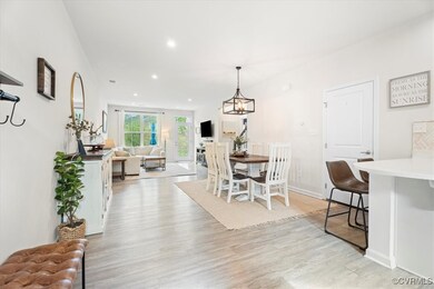 Dining room featuring light wood-style floors, rec