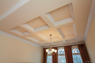 Coffered ceiling in dining room