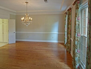 Gorgeous crystal chandelier and custom linen drape