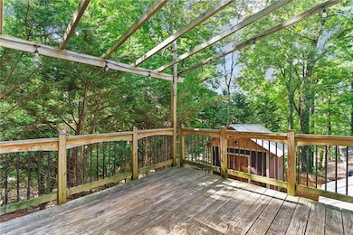 Wooden terrace with a pergola