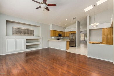 Spacious great room / kitchen area.