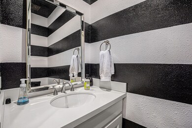 Fun half bath located on the first floor