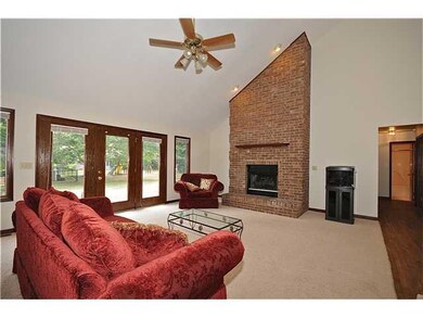 Great Room. Your view from the great room is private and features lots of light and mature trees.