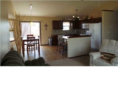 Open kitchen and dining room comes with all applia