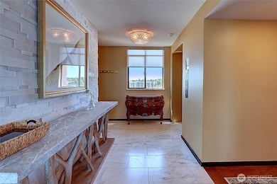 Entry hall after exiting elevator