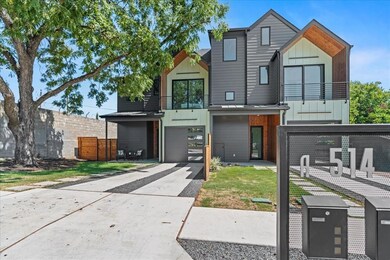 Contemporary home with driveway, board and batten