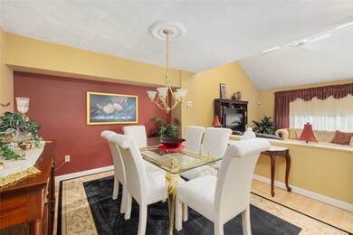 View from ding room into living room