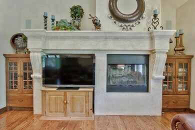 Gas fireplace, custom built-ins and space for TV
