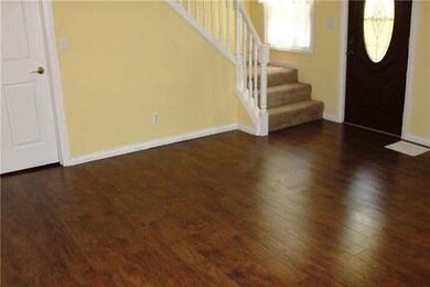 Living room with new flooring.