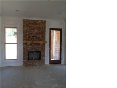 Brick Gas Log Fireplace with Mantle