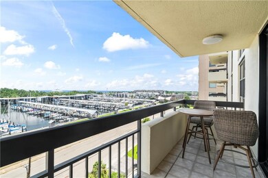 Balcony has room for small table and multi-seating.