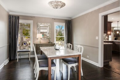 The dining room is open to the living room and ove