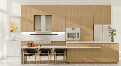 Fully Finished with Imported Italian, single-door flat panel cabinetry, Fulgor Milano appliances, and Italian porcelain floor tiles.