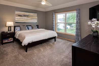 Spacious master bedroom w/private full bath and wa