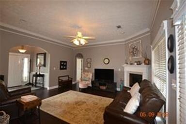 Large great room / family room with a corner elect