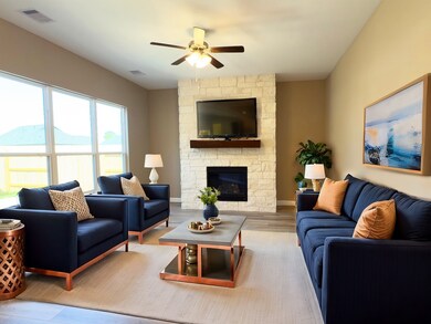 The living room space in the Portico A  features a