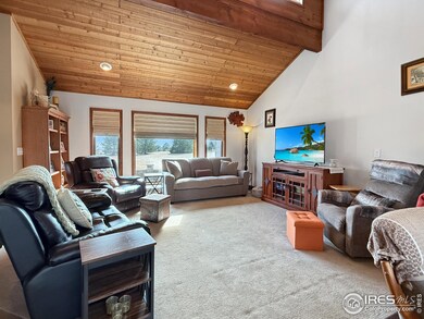 Sunlit Living Room has beautiful wood accents