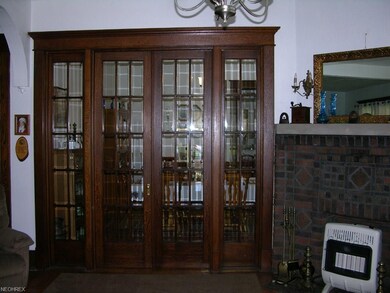Living Room Leaded Glass Doors to Dining Room