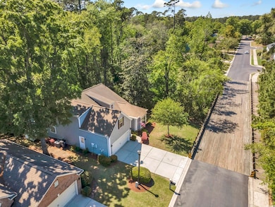 Aerial view with a wooded view