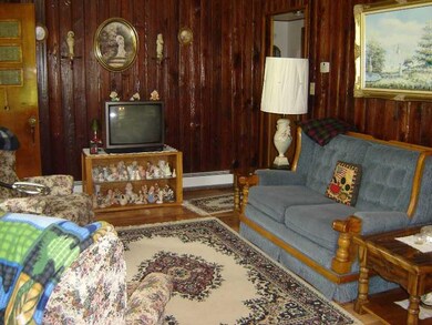 Living Room. The living room has tongue and groove