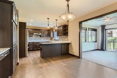 Open floor with dining area.
