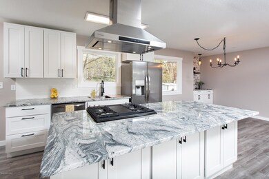 1 Kitchen Island facing dining