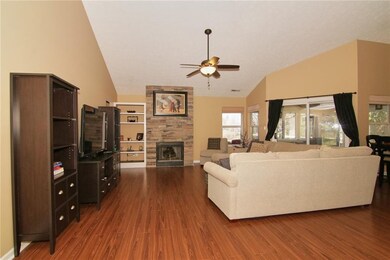 view from foyer into the open concept great room