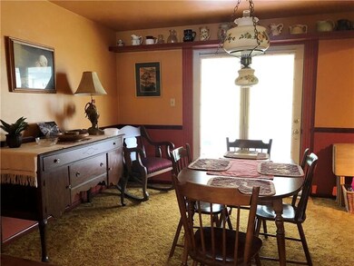 Dining room with french doors.