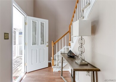 Foyer with new vinyl wood plank flooring