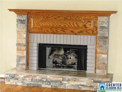 Stone fireplace mantle