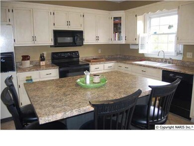 KITCHEN HAS LOTS NATURAL LIGHT WITH PLANTATION SHUTTERS, NEW COUNTERTOPS AND PAINT