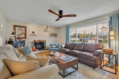 Living room with fireplace