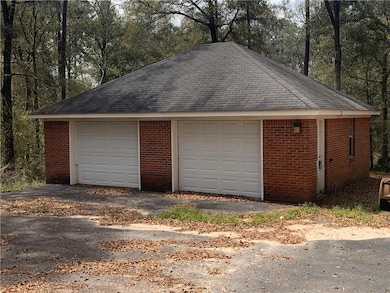 View of detached garage
