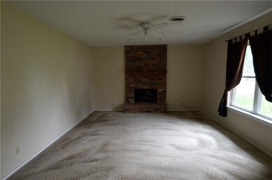 Living room with fireplace.
