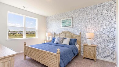 Bedroom with carpet floors